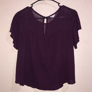 Dark burgundy fresh blouses top
